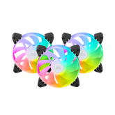 Kit 3 Ventiladores Auxiliar A-rgb 120mm Mf-3r Negro Mars Gaming